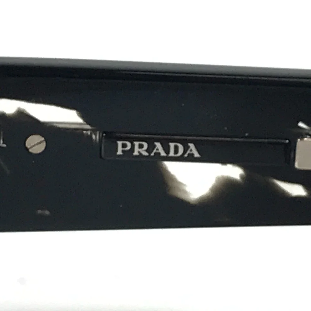 Prada Sunglasses SPRA03 15O-70C Black Clear Tortoise Frames w/ Pink Polarized